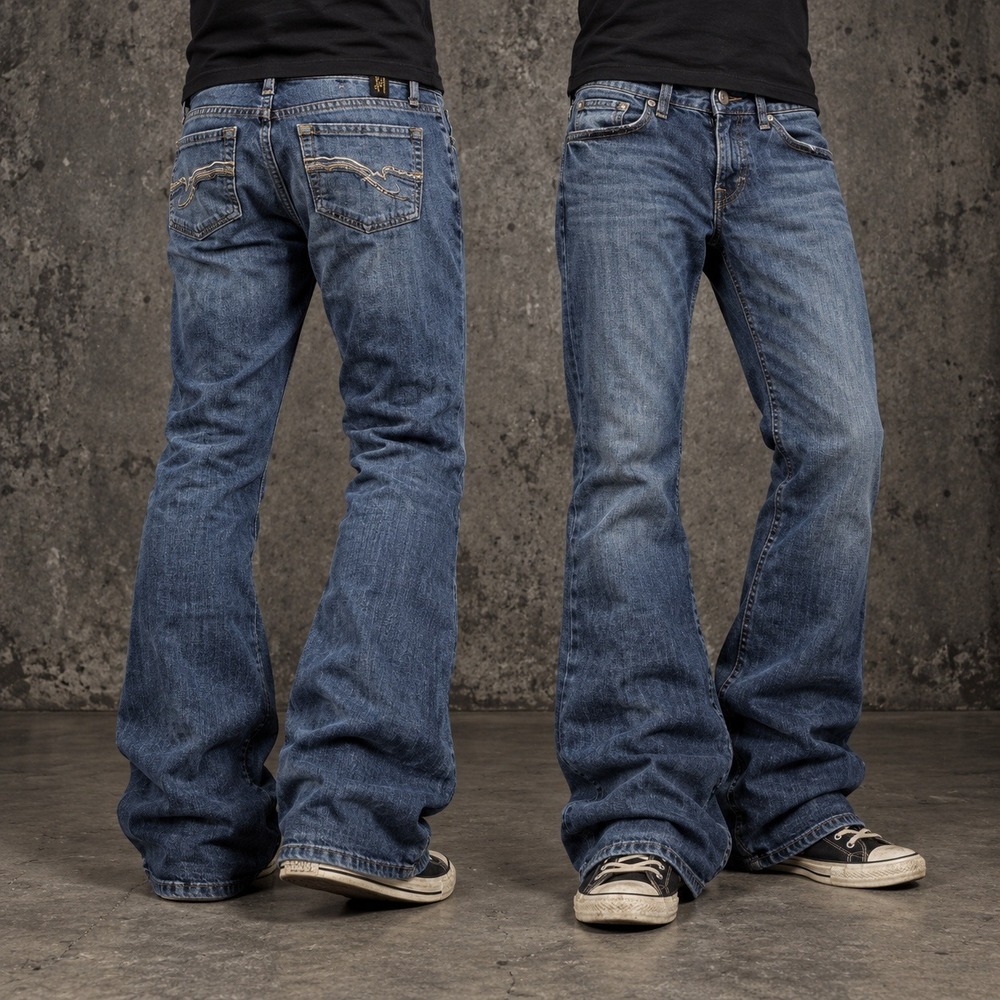 32x30 Blue Bootcut Flared Jeans Y2K Indie